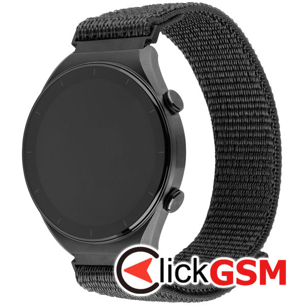 Fixed - Nylon Sporty Strap 20mm - Samsung Galaxy Watch 4/5/Active 2, Huawei Watch GT 3 (42mm)/GT 3 Pro (43mm) - Dark Gray