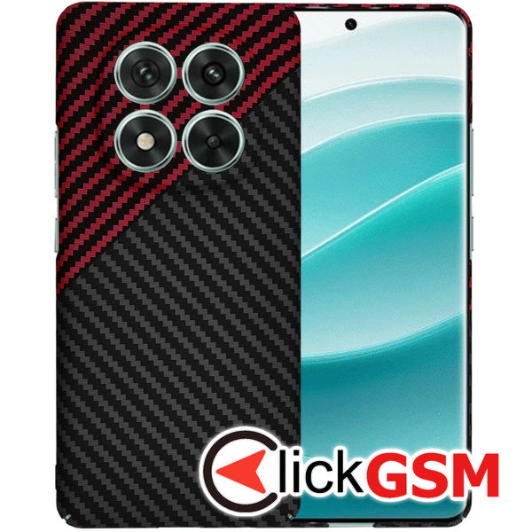 Techsuit - Carbonite FiberShell - Xiaomi Redmi Note 14 Pro / Poco X7 - Red Vortex