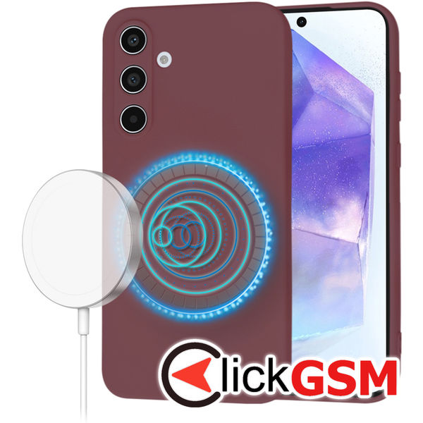 Techsuit - SoftFlex MagSafe - Samsung Galaxy A55 5G - Plum Red