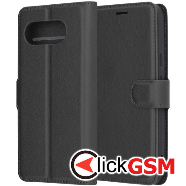 Techsuit - Leather Folio - Google Pixel 9a - Black