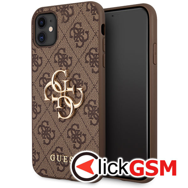 Guess - Hardcase 4G Big Metal Logo (GUHCN614GMGBR) - iPhone 11 - Brown