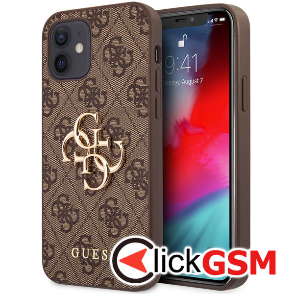 Guess - Hardcase 4G Big Metal Logo (GUHCP12M4GMGBR) - iPhone 12 / iPhone 12 Pro - Brown