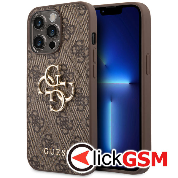 Guess - Hardcase 4G Big Metal Logo (GUHCP14X4GMGBR) - iPhone 14 Pro Max - Brown