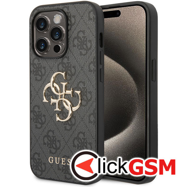 Guess - Hardcase 4G Big Metal Logo (GUHCP15X4GMGGR) - iPhone 15 Pro Max - Grey