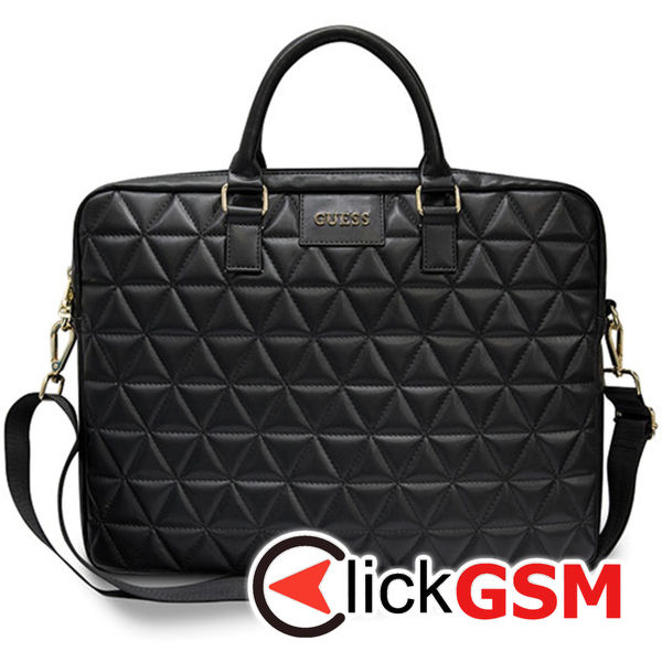 Guess - Computer Bag Quilted (GUCB15QLBK) - 15", Design with Mosaique Pattern, Detachable Shoulder Strap, Adjustable - Black