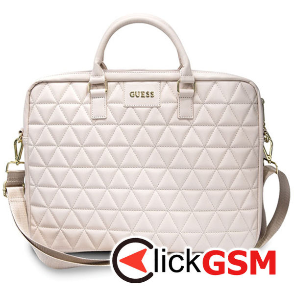 Guess - Computer Bag Quilted (GUCB15QLPK) - 15", Design with Mosaique Pattern, Detatchable Shoulder Strap, Adjustable - Pink