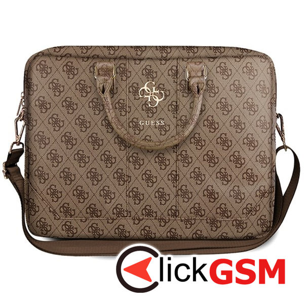 Guess - Computer Bag 4G Big Logo (GUCB15G4GFBR) - 15", Luxurious Saffiano Leather, Detachable Strap, Adjustable - Brown