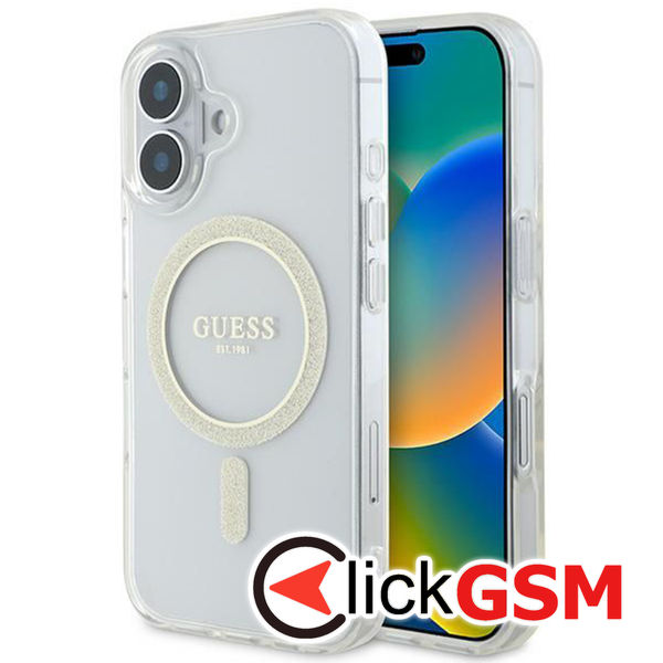 Guess - IML Glitter Circle MagSafe (GUHMP16SHFGERET) - iPhone 16 - Clear