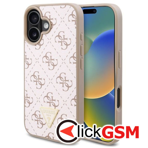 Guess - Hardcase  4G Triangle Metal Logo (GUHCP16MPG4GPH) - iPhone 16 Plus - White