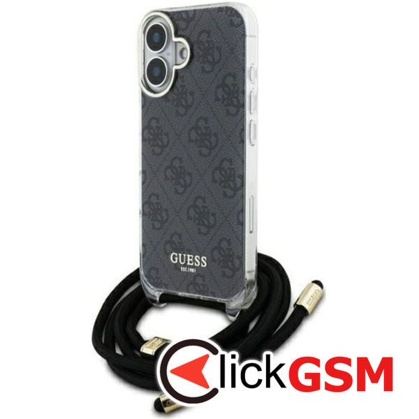 Guess - Crossbody Cord 4G Print (GUHCP16SHC4SEK) - iPhone 16 - Black