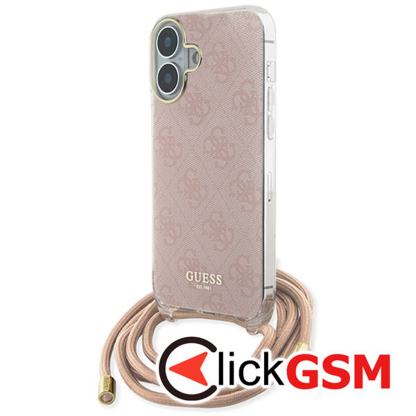 Guess - Crossbody Cord 4G Print (GUHCP16SHC4SEP) - iPhone 16 - Pink