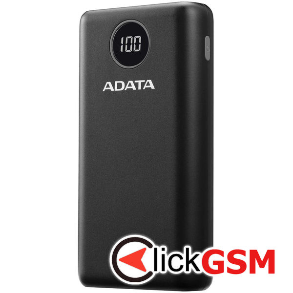 Adata - Power Bank (AP20000QCD-DGT-CBK) - Micro-USB, USB-C, 2xUSB, Quick Charge 3.0, PD18W, 20000mAh, Digital Display - Black