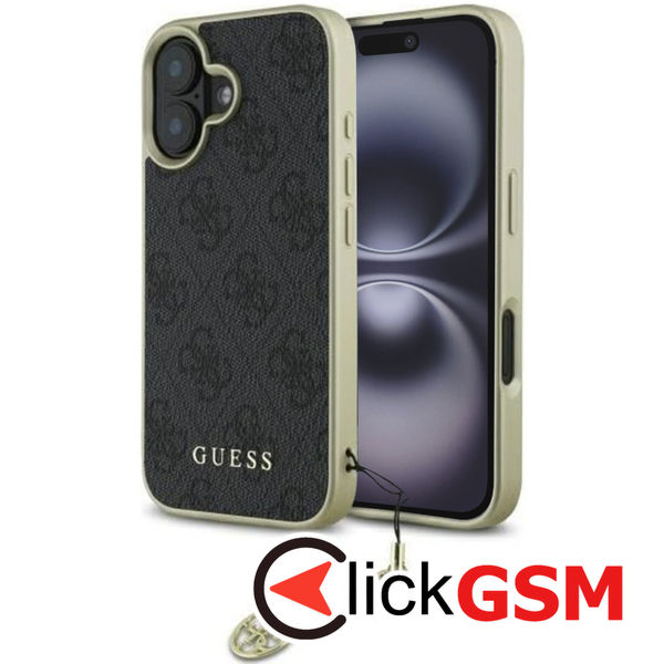 Guess - Hardcase 4G Charms Collection (GUHCP16SGF4GGR) - iPhone 16 - Black