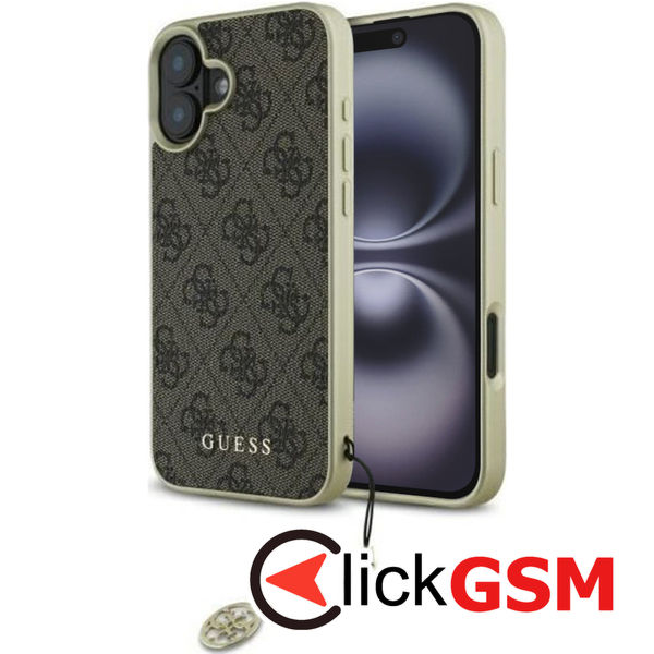 Guess - Hardcase 4G Charms Collection (GUHCP16MGF4GBR) - iPhone 16 Plus - Brown