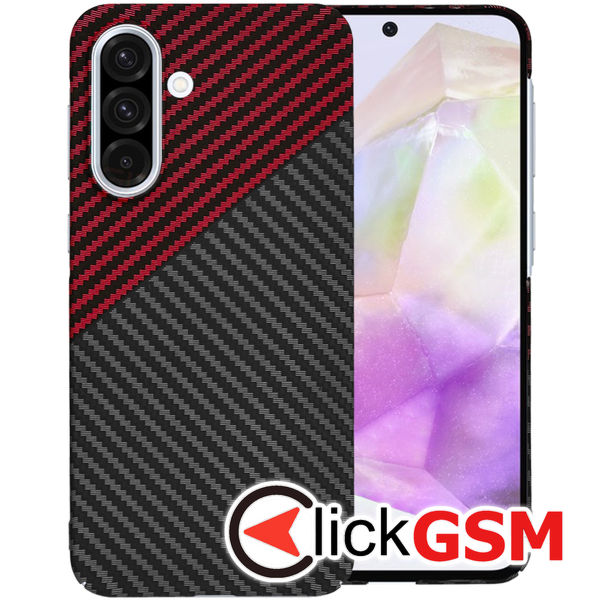 Techsuit - Carbonite FiberShell - Samsung Galaxy A36 5G - Red Vortex