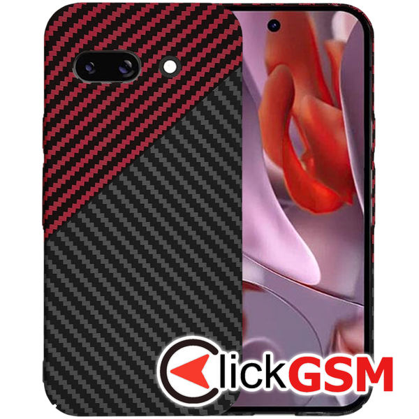 Techsuit - Carbonite FiberShell - Google Pixel 9a - Red Vortex