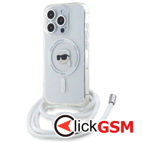 Karl Lagerfeld - IML Crossbody MagSafe (KLHMP16XHCKHNT) - iPhone 16 Pro Max - Transparent Karl Head