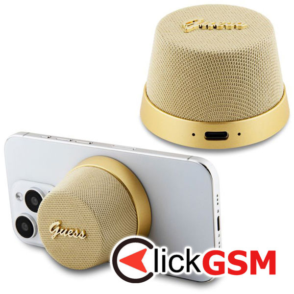 Guess - Speaker Stand Magnetic Script Metal (GUWSC3ALSMD) - TWS, USB-C, Bluetooth V5.3, 700mAh, 3W - Gold