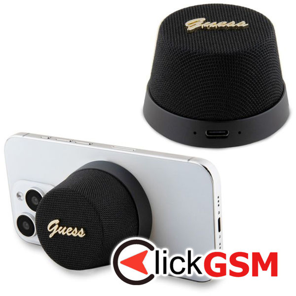 Guess - Speaker Stand Magnetic Script Metal (GUWSC3ALSMK) - TWS, USB-C, Bluetooth V5.3, 700mAh, 3W - Black
