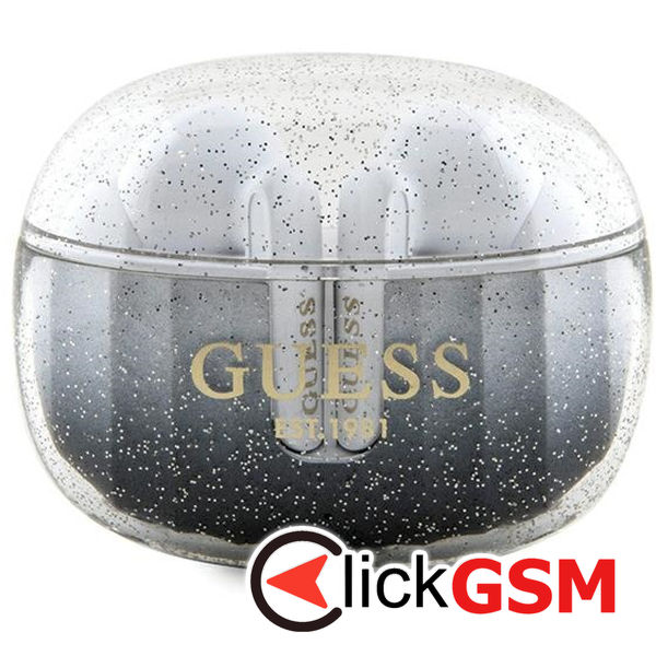 Guess - Wireless Earbuds (GUTWSHDGKEEK) - Bluetooth 5.3, TWS, USB-C, with Docking Station, IPX4 - Glitter Black Gradient