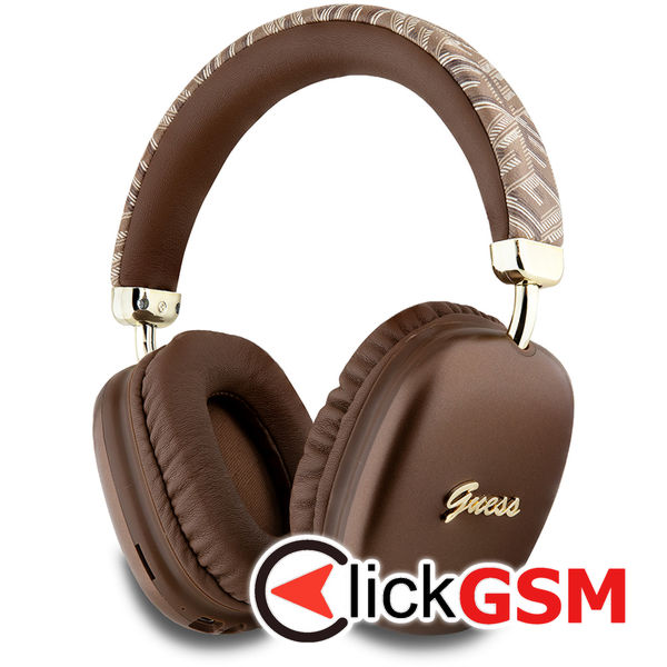 Guess - Wireless Headphones GCUBE Metallic Script Logo (GUBHK1GCTCSW) - Over-ear Headset, Bluetooth 5.3, 400mAh - Brown