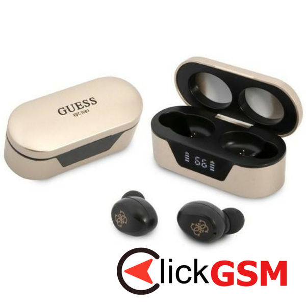 Guess - Wireless Earbuds (GUTWST31ED) - Bluetooth 5.0, TWS, USB-C, with LED Display, Docking Station, IPX4 - Gold
