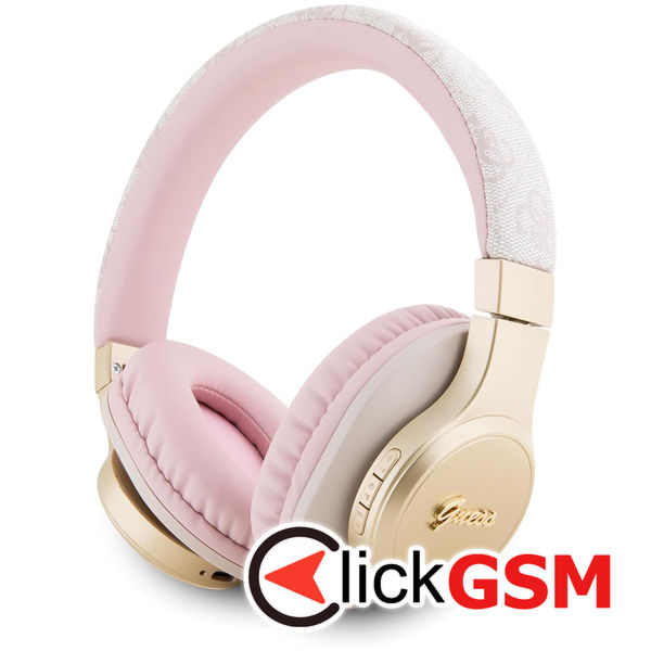 Guess - Wireless Headphones 4G Script (GUBH604GEMP) - Bluetooth 5.3, Over-ear Headset, 300mAh, USB-c, IPX4, 40mm - Pink