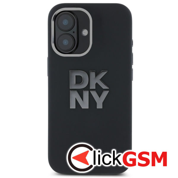 DKNY - Hardcase Liquid Silicone Metal Logo (DKHCP16SSMCBSK) - iPhone 16 - Black