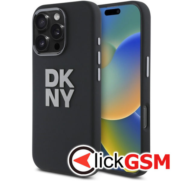 DKNY - Hardcase Liquid Silicone Metal Logo (DKHCP16XSMCBSK) - iPhone 16 Pro Max - Black