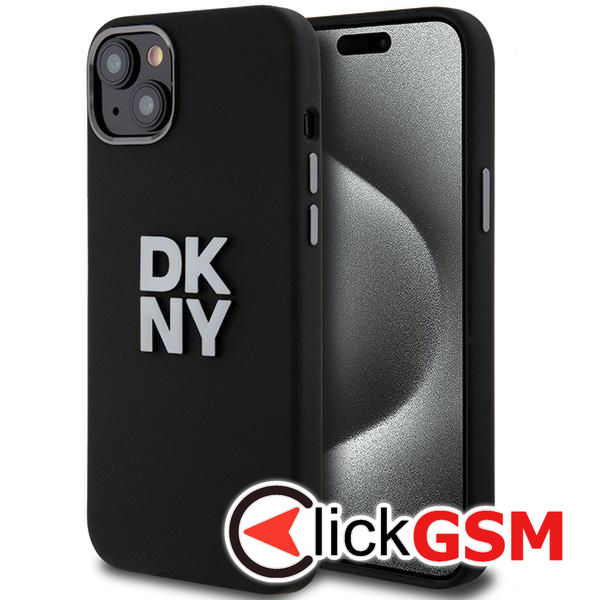 DKNY - Hardcase Liquid Silicone Metal Logo (DKHCP15SSMCBSK) - iPhone 15 - Black