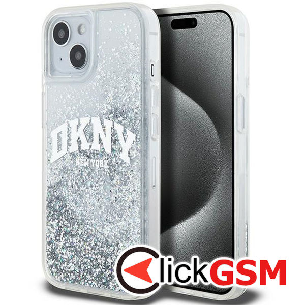 DKNY - Hardcase Liquid Glitter Big Logo (DKHCP15SLBNAET) - iPhone 15 - White
