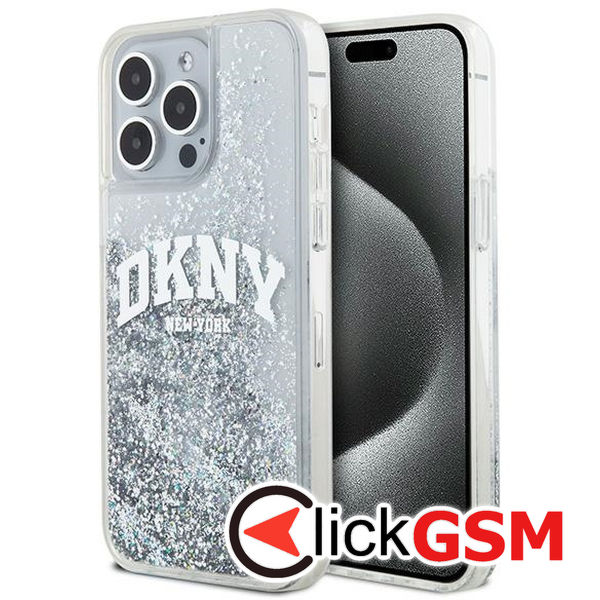 DKNY - Hardcase Liquid Glitter Big Logo (DKHCP15LLBNAET) - iPhone 15 Pro - White
