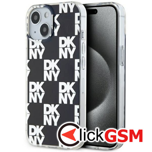 DKNY - IML Checkered Mono Pattern (DKHCP15MHDLCEK) - iPhone 15 Plus - Black