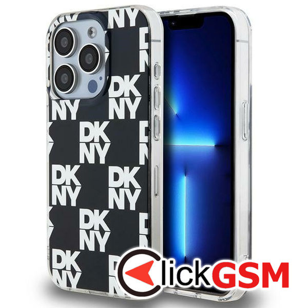DKNY - IML Checkered Mono Pattern (DKHCP15XHDLCEK) - iPhone 15 Pro Max - Black