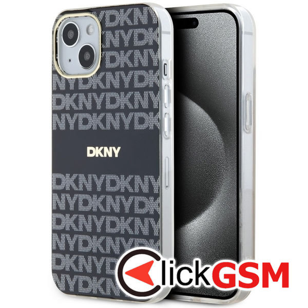 DKNY - IML Mono & Stripe MagSafe (DKHMP15MHRHSEK) - iPhone 15 Plus - Black