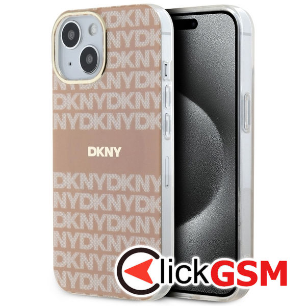 DKNY - IML Mono & Stripe MagSafe (DKHMP15MHRHSEP) - iPhone 15 Plus - Pink