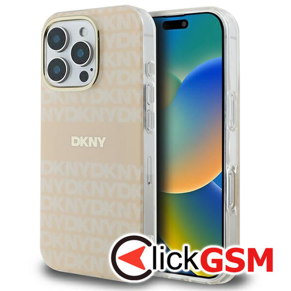 DKNY - Hardcase Repeat Texture Patern & Stripe MagSafe (DKHMP16LHRHSEP) - iPhone 16 Pro - Pink