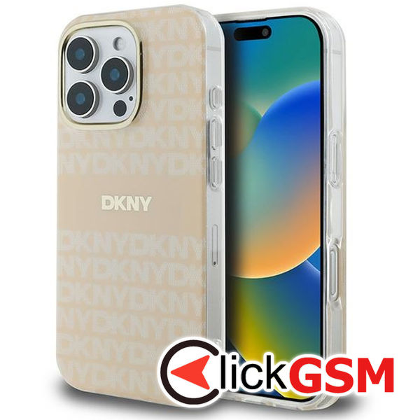 DKNY - Hardcase Repeat Texture Pattern With Stripe MagSafe (DKHMP16XHRHSEP) - iPhone 16 Pro Max - Pink
