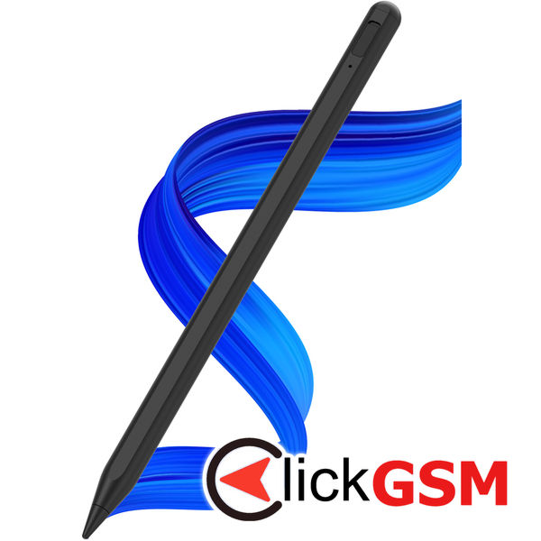 Techsuit - Stylus Pen (AC10SH) - for iPad, Bluetooth, Type-C, 125mAh, Palm Rejection, Replaceable Apple Nib - Black Diamond