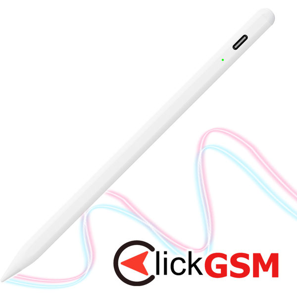 Techsuit - Stylus Pen (AC10-CP) - for iPad, Bluetooth, Type-C, Palm Rejection, Tilt Pressure Sense, 130mAh, 5V, 0.2A - White