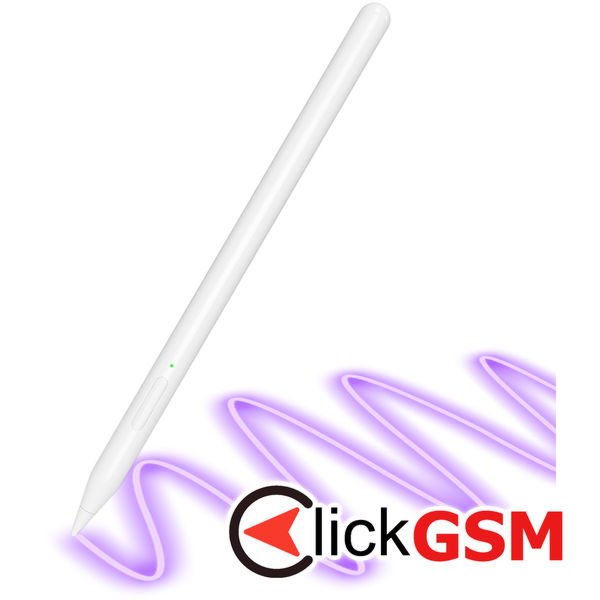 Techsuit - Stylus Pen (V15) - for iPad, Find My Pen App, Bluetooth, Type-C, Palm Rejection, Tilt Sensitivity, 130mAh - White