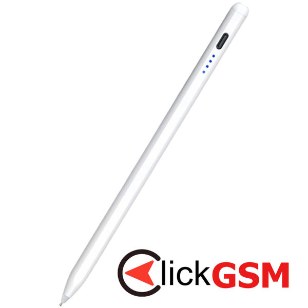 Techsuit - Stylus Pen (S3) - for Phones and Tablets, Universal, Active, Type-C, Fast Charging, 130mAh - White