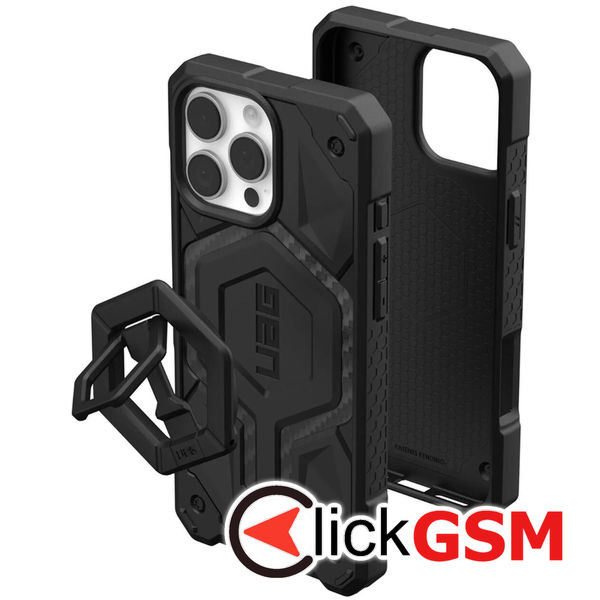 UAG - Monarch Pro MagSafe Bundle - iPhone 16 Pro Max - Carbon Fiber / Black Stand