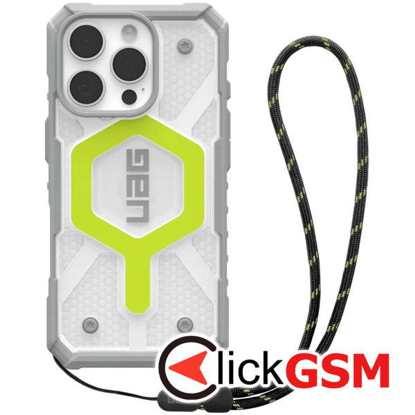 UAG - Pathfinder Clear MagSafe - iPhone 16 Pro Max - Active Neon Lanyard
