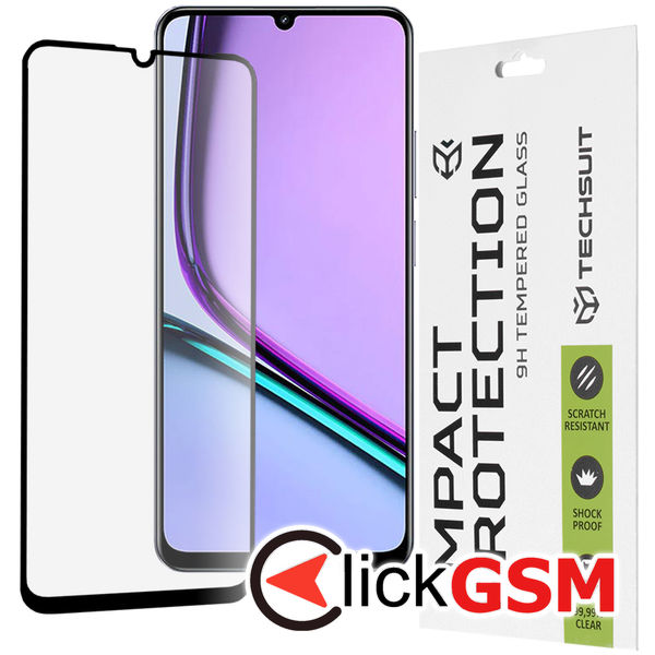 Techsuit - 111D Full Cover / Full Glue Glass - Realme Note 60 - Black