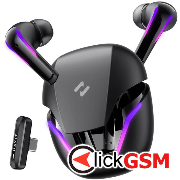 Havit - Wireless Earbuds (TW970) - for Gaming, with Dongle, Bluetooth 5.3, RGB, Type-C, 400mAh - Black