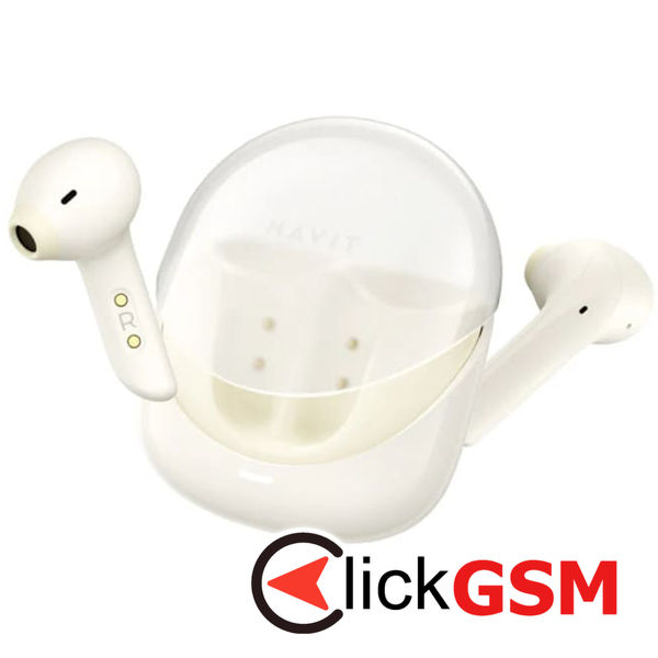 Havit - Wireless Earbuds Modern Buds (TW974) - for Gaming, Microphone, Bluetooth 5.3, TWS, ENC, USB-C, 400mAh - Beige