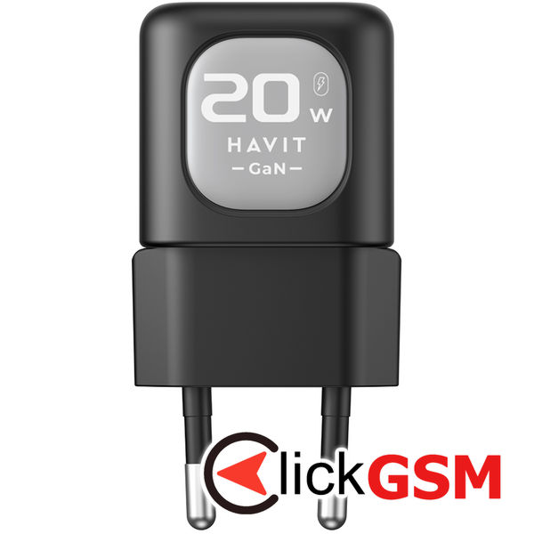 Havit - Wall Charger (UC220 EU) - USB, Type-C, GaN, 20W - Black / Gray