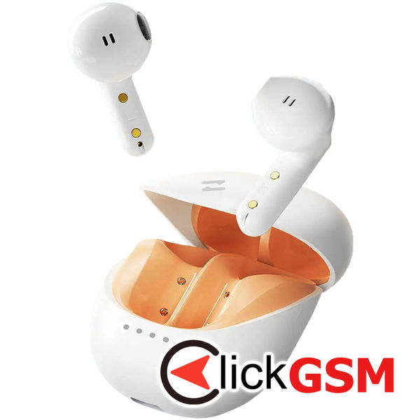 Havit - Wireless Earbuds (TW931) - Bluetooth 5.4, Half in-ear, Microphone, TWS, ENC, Type-C, 300mAh - White / Orange