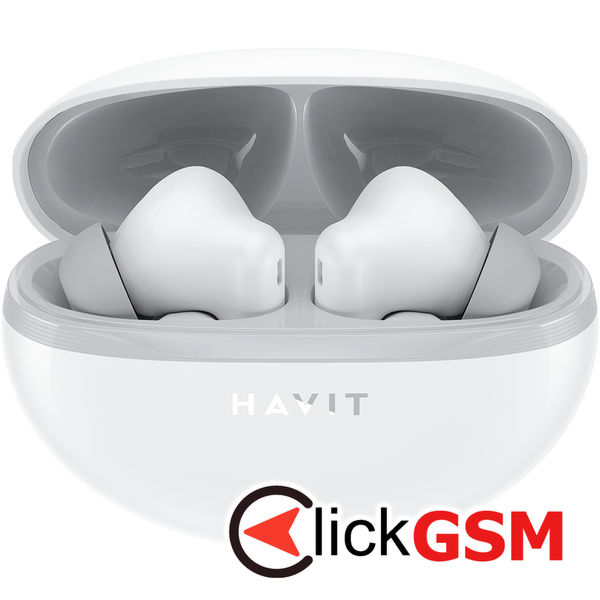 Havit - Wireless Earbuds (TW986) - In-ear, Bluetooth 5.4, with Microphone, TWS, ENC, Type-C, 400mAh - White